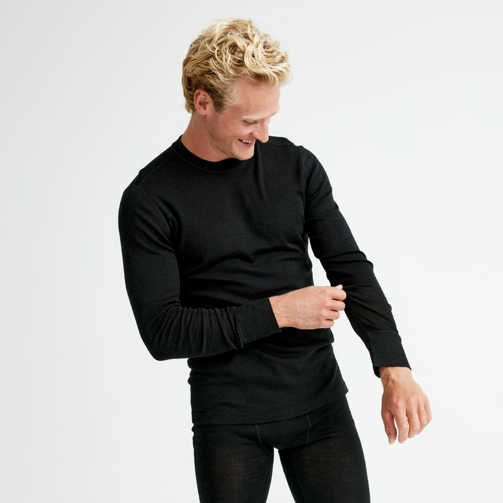 Ulltrøye herre merinoull, Black Mel, hi-res